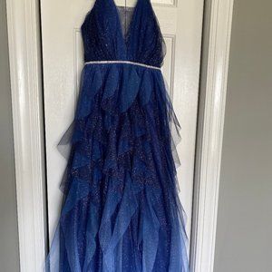 sparkly blue party gown